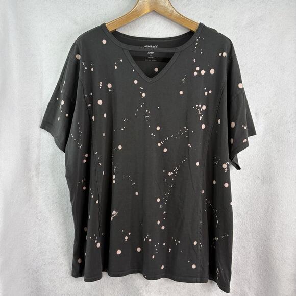 Torrid Women’s Sz 3 (22/24) Bleach Splattered Heritage Slub V-Neck Tee - Picture 3 of 7